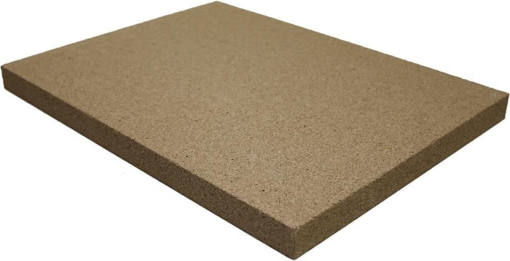 Sendeo Feuerraumplatten Vermiculite-Platte SENDEO 25 mm Stärke, 500 x 300 mm 4 Stück, besonders hochwertig und stabil