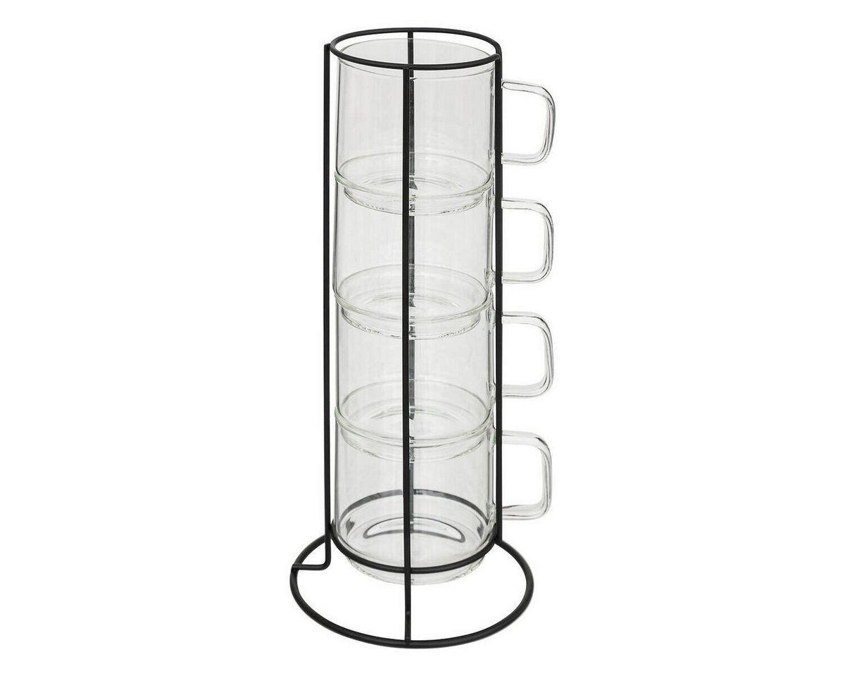 Secret de Gourmet Becher Kaffeetassen aus Glas auf Ständer GLASS, 300 ml, Glas Bild 3