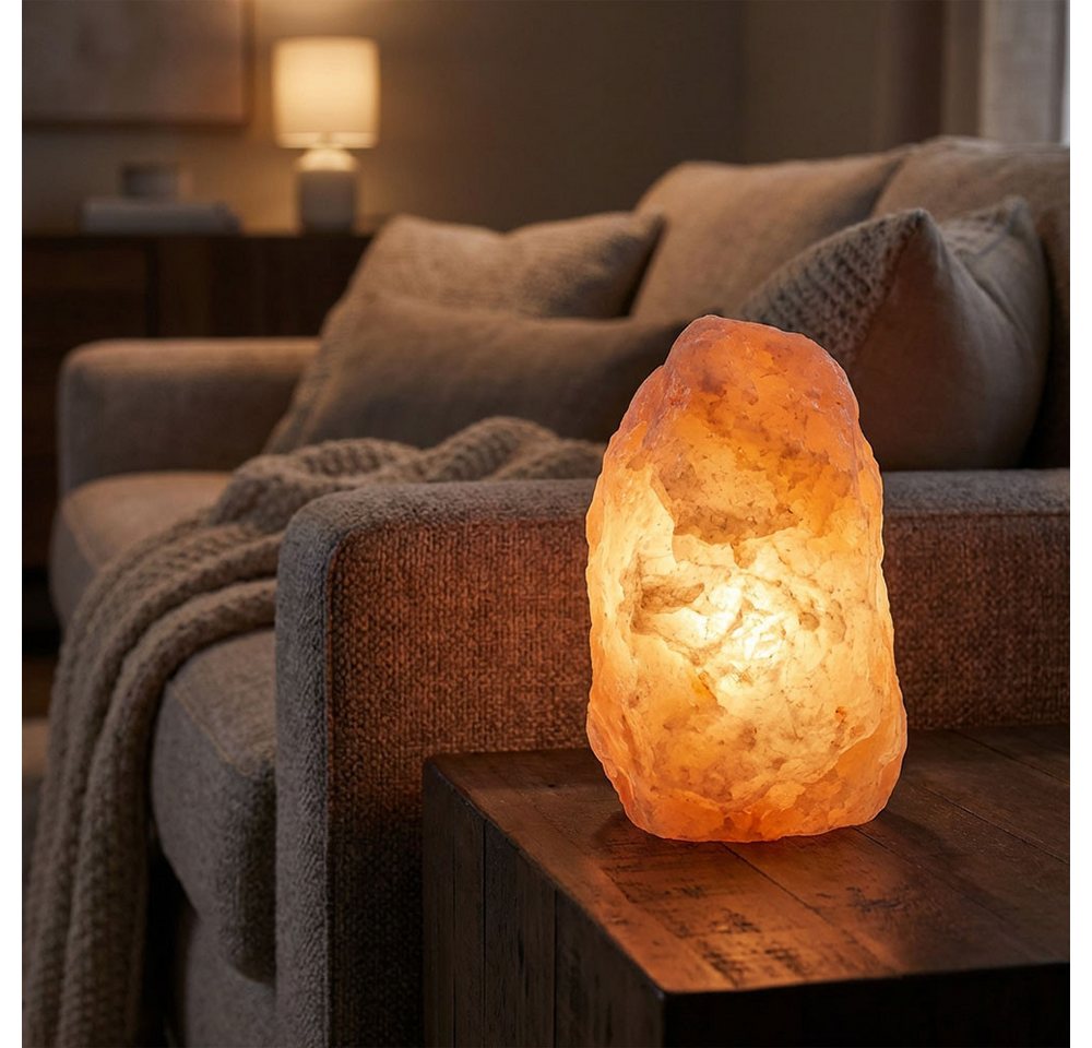 GLOBO LIGHTING Dekolicht, Leuchtmittel nicht inklusive, Nachttischleuchte Tischlampe Salzkristall Wohnzimmer E14 H 16 cm Bild 5