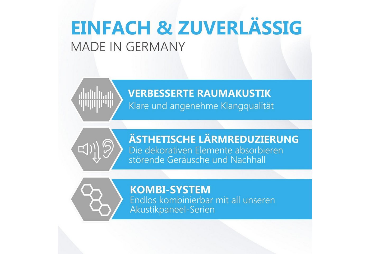 platino24 Akustikplatte Schallabsorber-Set PUZZLE aus Basotect G+ mit Akustikfilz