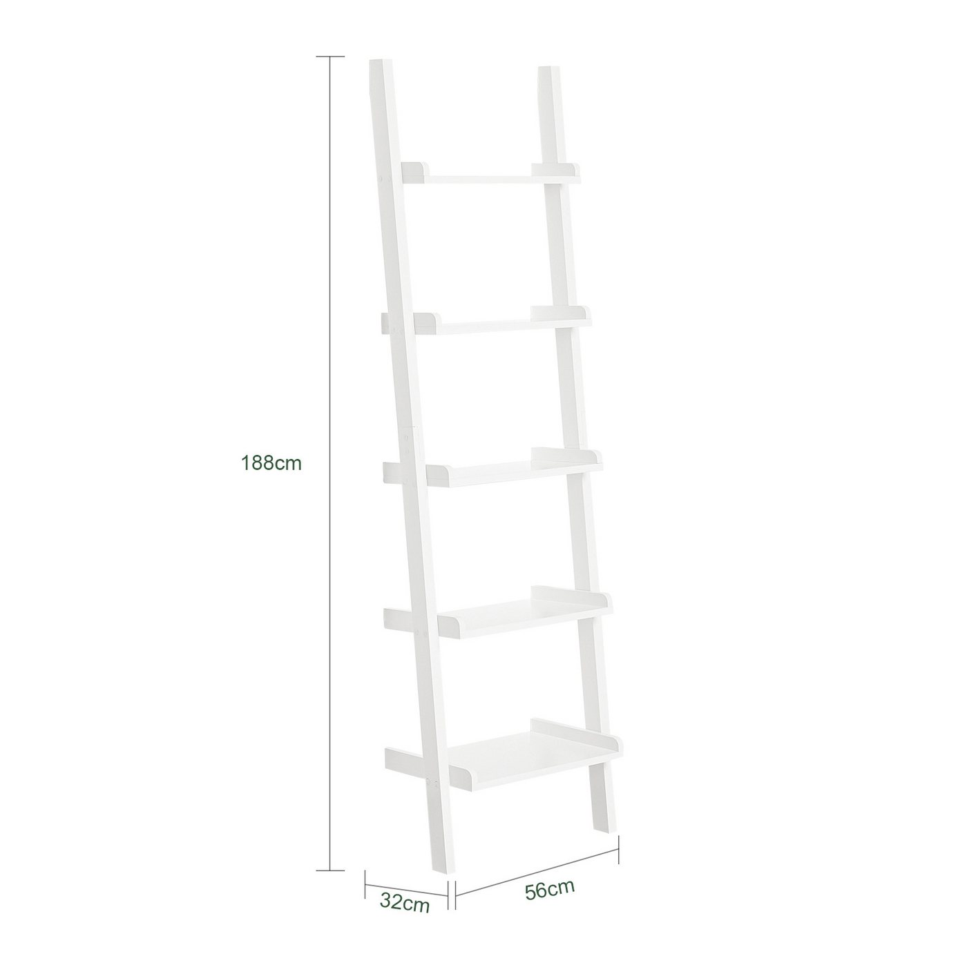 SoBuy Bücherregal DE-FRG17, Wohnzimmer, Schlafzimmer, Küche, 1-tlg, Standregal Leiterregal Badregal Wandregal mit 5 Ebenen Bild 5