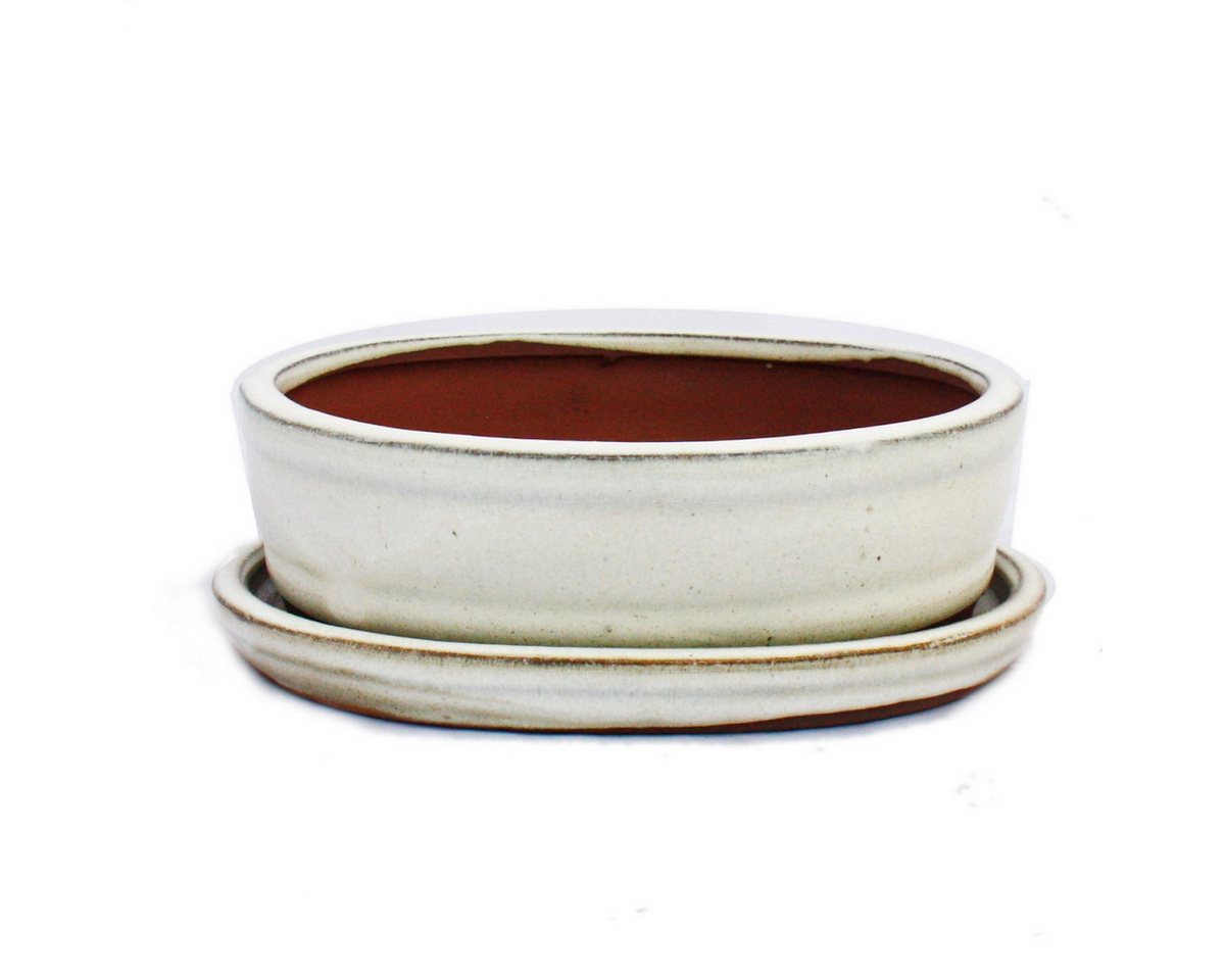 Exotenherz Pflanzschale Bonsai-Schale mit Unterteller Gr. 2 hellbeige oval Modell O7 L 15,5cm (1 St) Bild 2
