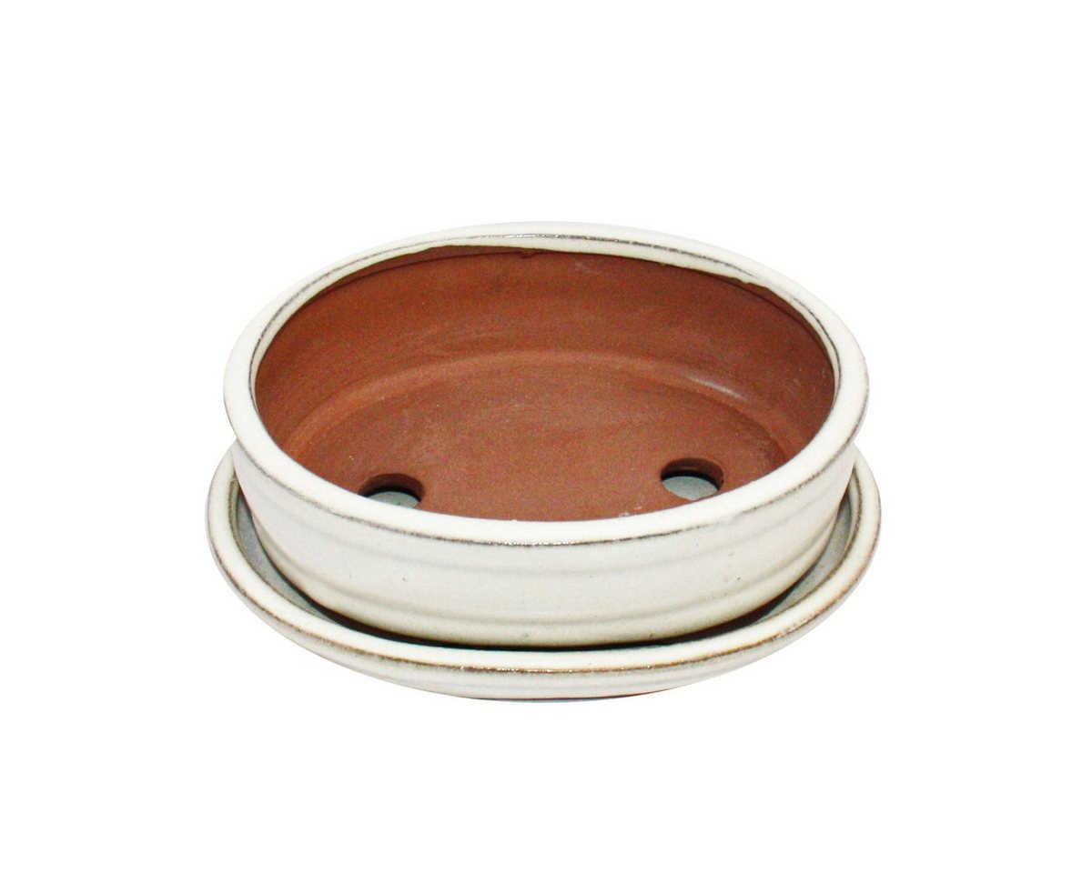 Exotenherz Pflanzschale Bonsai-Schale mit Unterteller Gr. 2 hellbeige oval Modell O7 L 15,5cm (1 St) Bild 3