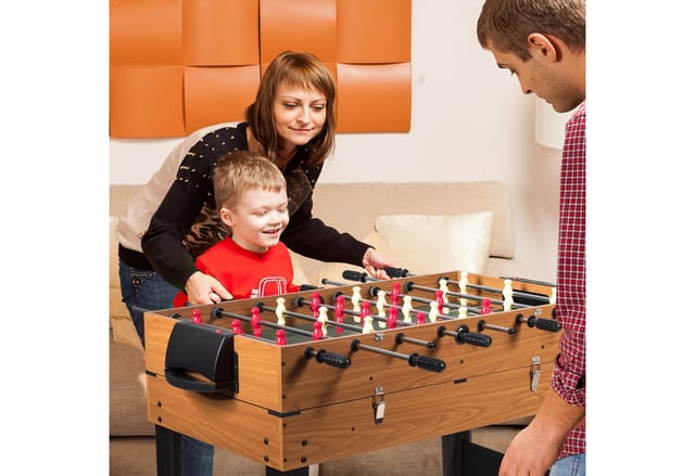 COSTWAY Spieltisch, Multifunktionstisch für Kinder, Erwachsene, Holz, natur