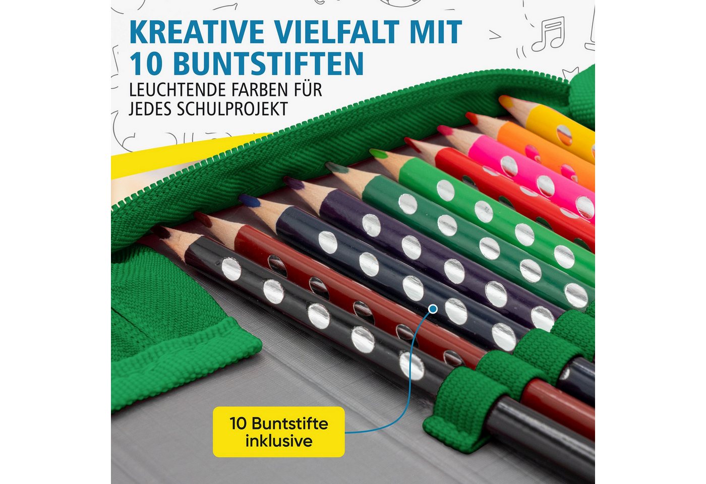 itenga Federmäppchen itenga Schüler-Etui Mäppchen Blockgame Pixel 28 teilig (gefüllt) 1-Zip Bild 5