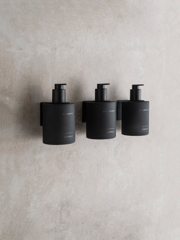 blomus Seifenspender Glasflasche Shampoo -KIREI- Duschgelflasche: Organzier aus Glas, (Glasflasche), Stilvolle Glasflasche, Nachhaltig, inkl. Wandhalterung, Organizer Bild 3