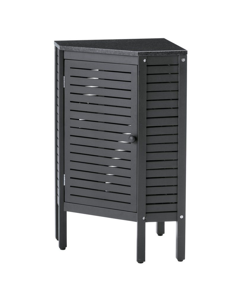 Dehner Outdoor-Küche Southampton Eckregal, mit Stein Arbeitsfläche, 50 x 50 x 90 cm, hochwertig mit polierte Granitplatte, FSC®-zertifiziertes Akazienholz