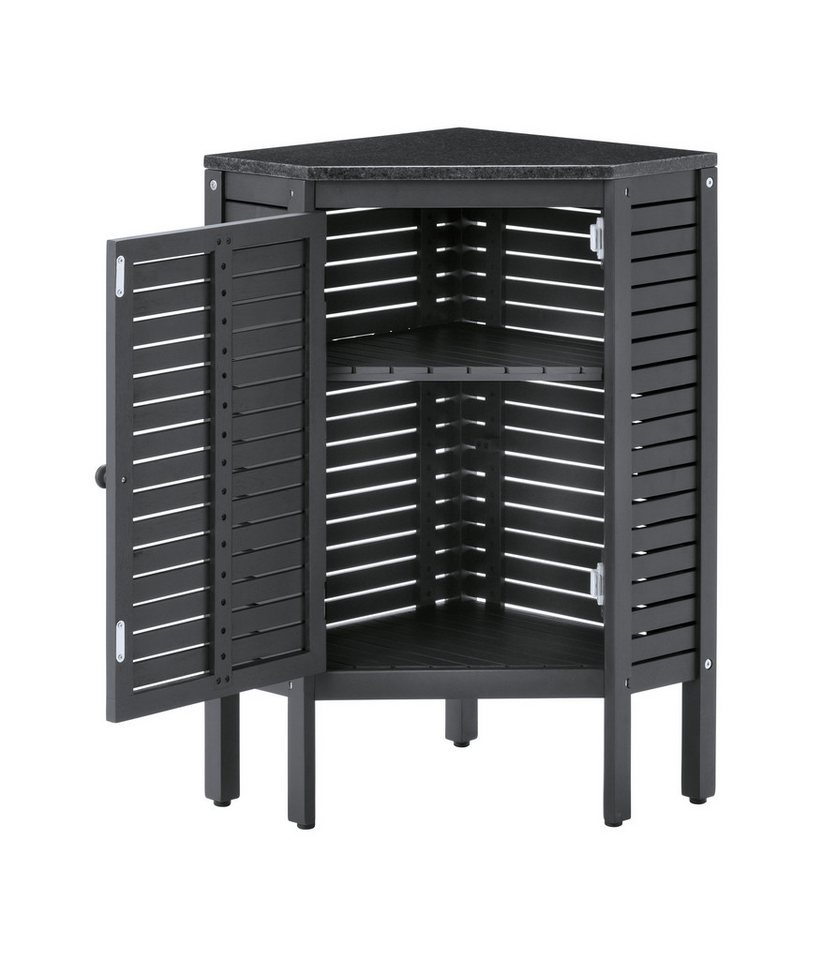 Dehner Outdoor-Küche Southampton Eckregal, mit Stein Arbeitsfläche, 50 x 50 x 90 cm, hochwertig mit polierte Granitplatte, FSC®-zertifiziertes Akazienholz Bild 4