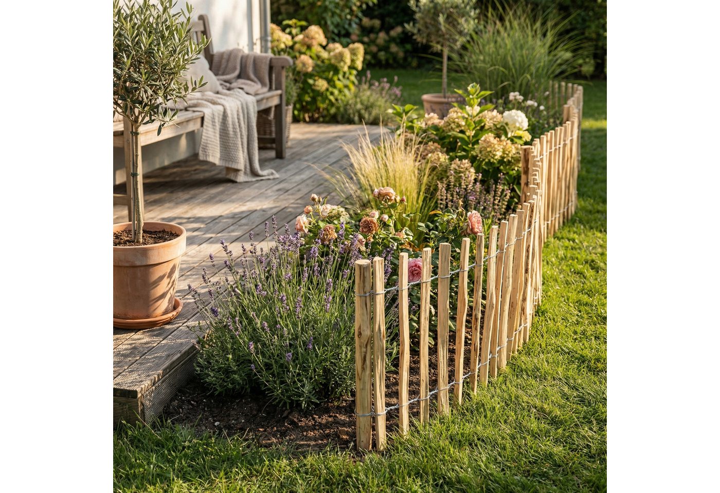 Creative Home Staketenzaun Staketenzaun Haselnusszaun, Rollzaun, Lattenabstand 3-4 cm Bild 3