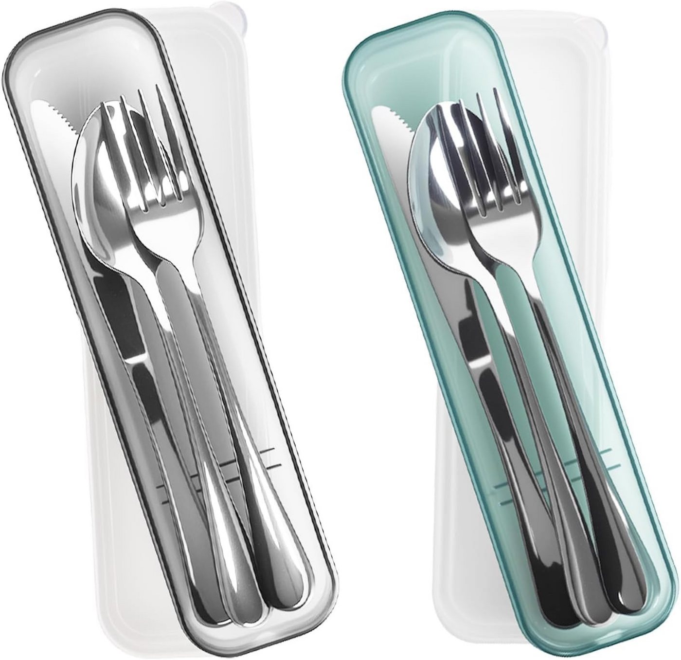 FELIXLEO Kochbesteckhalter Camping Geschirr Set 2 Personen Edelstahl Besteck Reise Picknick, (1-tlg) Bild 5