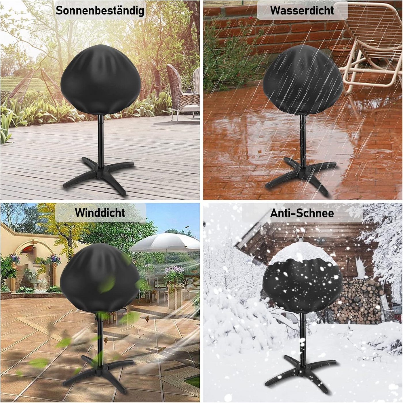 FELIXLEO Grill-Salzstein Grillabdeckung wasserdicht Ø50cm passend George Foreman Severin PG8541 (1-St) Bild 4