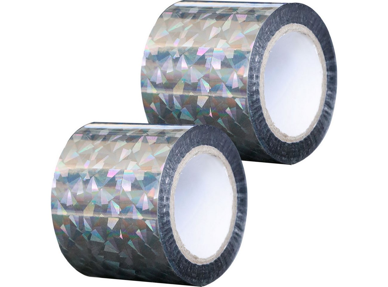 shop'n smile ideoon Vogel-Schreck Vogelschutzband Reflektierend 45mx5cm Vogelabwehr durch Lichtreflexion, 2-tlg., 1er-Set & 2er-Set, Abwehrstreifen für Garten & Balkon, UV-beständiges Material Bild 4