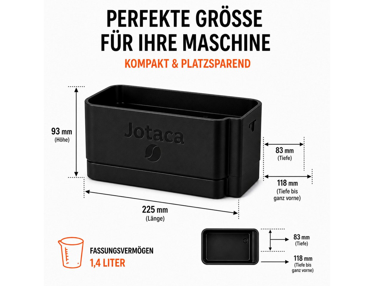 Jotaca Tropfschale Entkalkungs - Behälter, für Kaffeevollautomaten, (1-St., kompatibel mit DeLonghi Rivelia), Spülmaschinengeeignet Bild 2