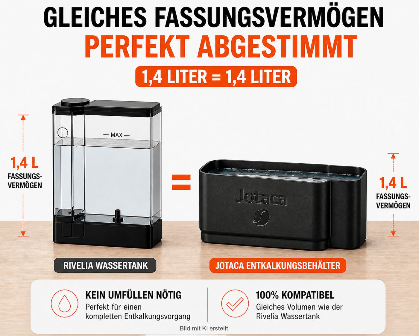 Jotaca Tropfschale Entkalkungs - Behälter, für Kaffeevollautomaten, (1-St., kompatibel mit DeLonghi Rivelia), Spülmaschinengeeignet Bild 3