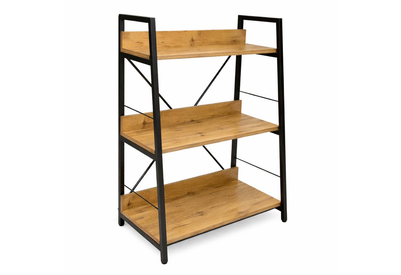 BEGRYF Standregal, X-förmige Metallverstrebungen, verstellbare Füße, freistehend Bild 5