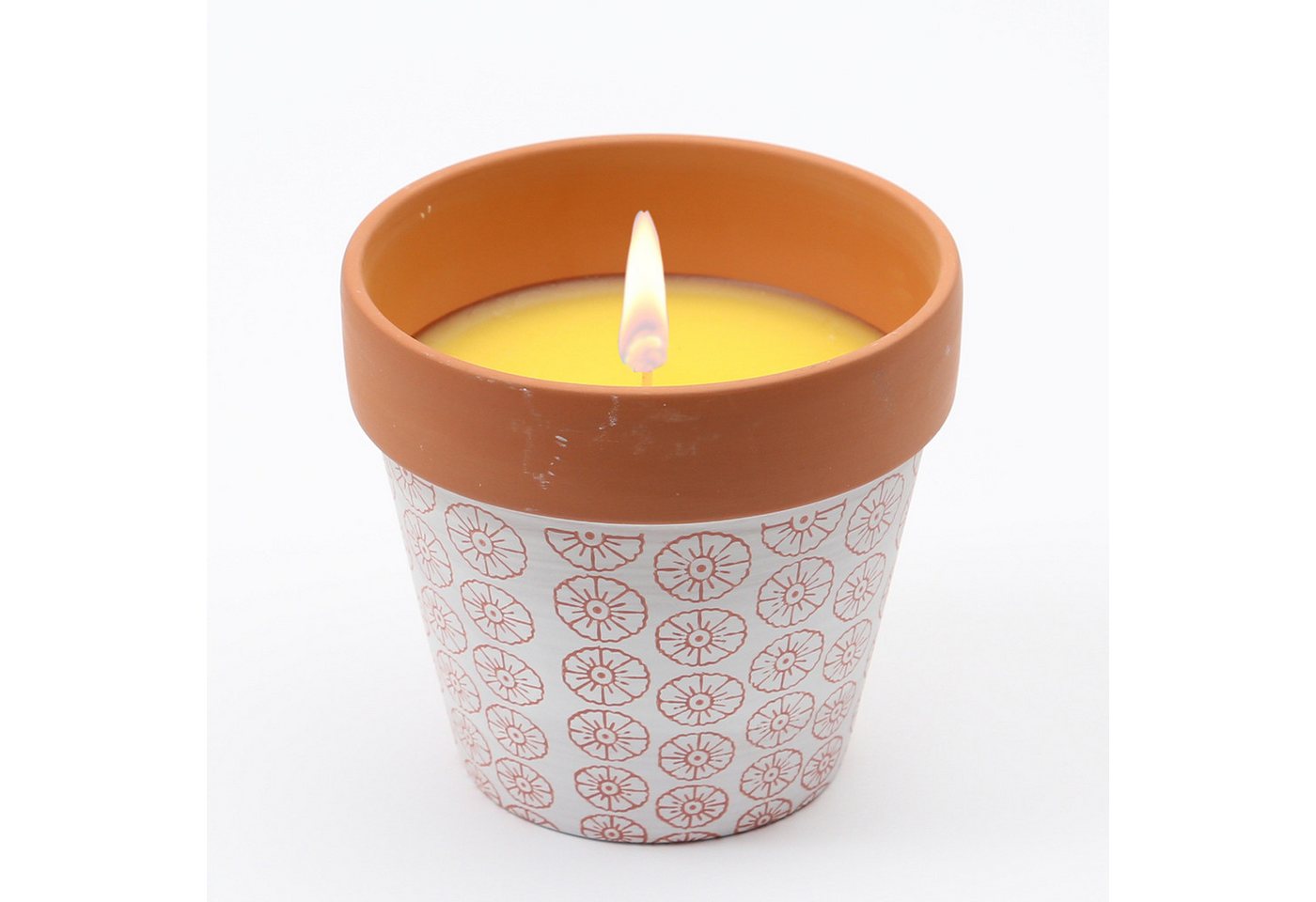 MARELIDA Outdoorkerze Duftkerze Citronella in Tontopf Terrakotta Blumentopf Outdoorkerze (1-tlg)