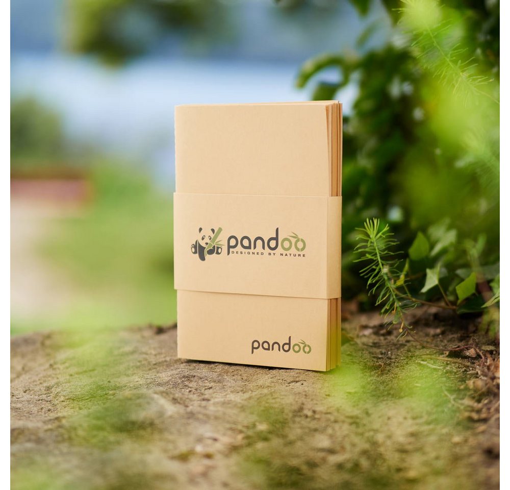 pandoo Notizheft 5 Notizhefte aus 100% Bambuszellstoff, A4 und A5 Format
