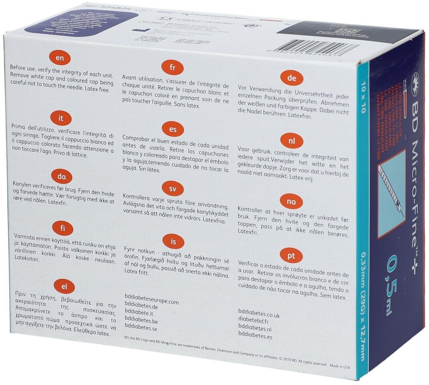 Becton Dickinson Feindosierspritze BD Micro-Fine+ Insulinspritze 0,5 ml U100 0,33x12,7mm, (Spar-Set, 29G, 100-St., Diabetesmanagement, Blutzucker Überwachung), Meistverkaufte Insulinspritze der Welt