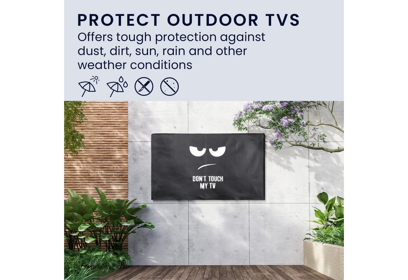 kwmobile Abdeckhaube Outdoor TV Abdeckung für 32" TV, Fernseher Hülle Bildschirmschutz - wetterfest Bild 4