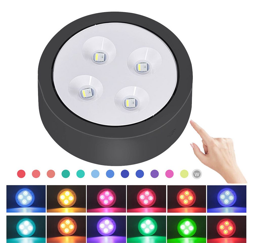 Jibenhome LED Unterbauleuchte RGB LED Schranklicht Akku mit Fernbedienung, 13 Farbwechsel Nachtlicht, Schrankleuchten Kabinett Beleuchtung für Schlafzimmer, Kleiderschrank