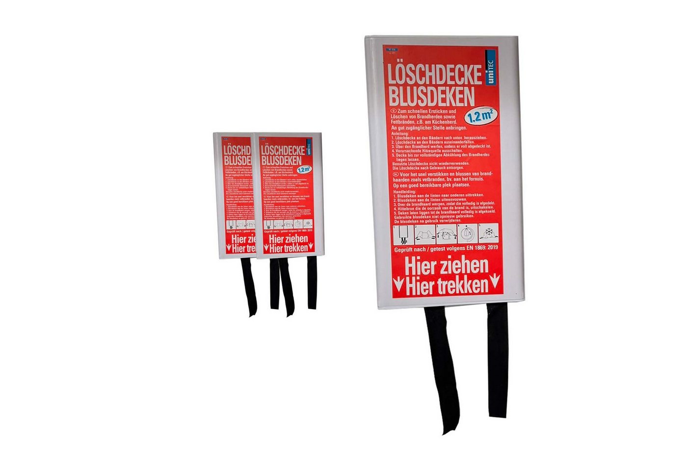 BURI Löschdecke Feuerlöschdecke Löschdecke Wandhalterung Feuerschutzdecke 1,2 qm, (3-St) Bild 2