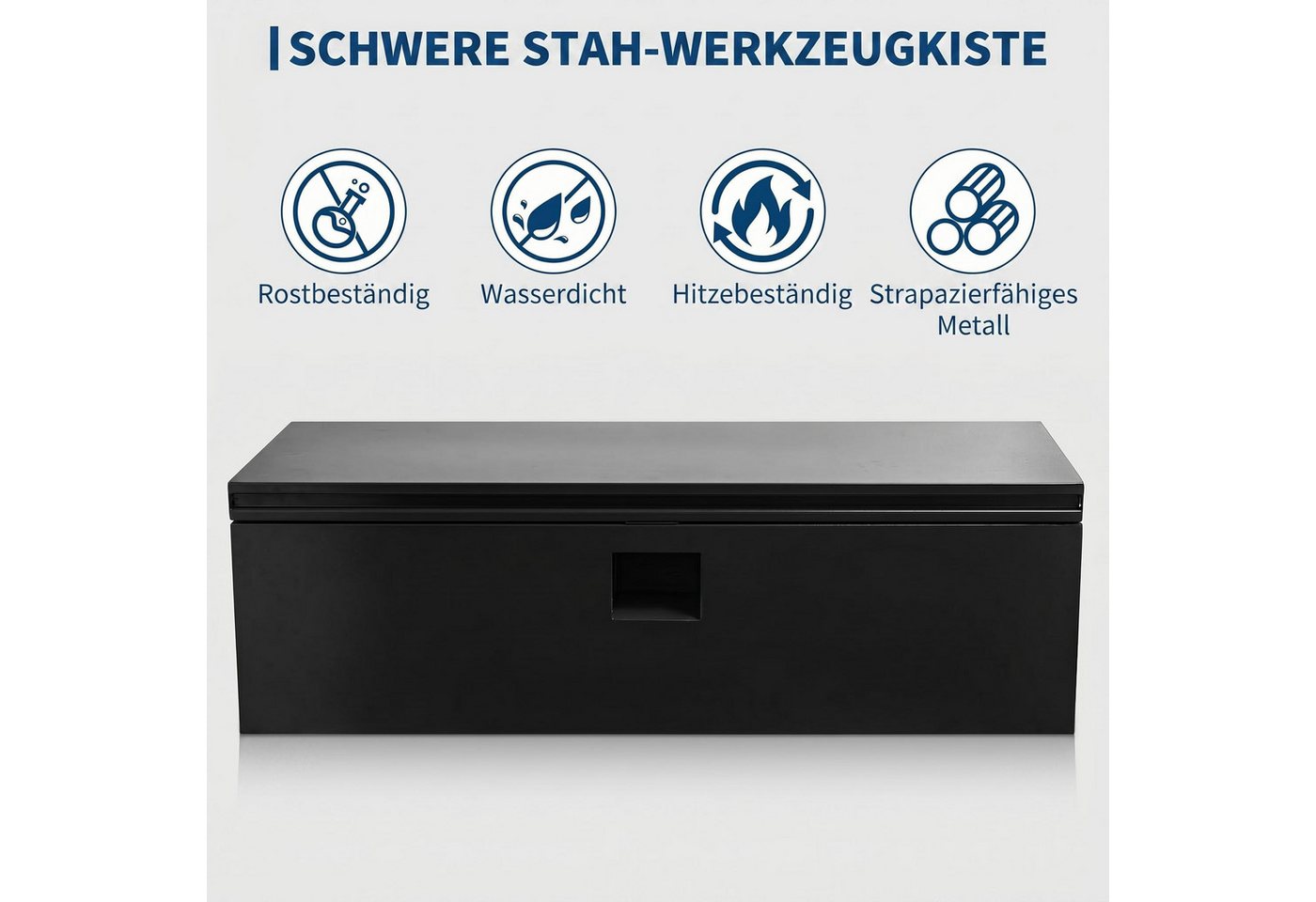 GarveeMore Werkzeugbox Schwerlast-Stahlwerkzeugkiste, Wasserdicht & Rostschutz, mit Gasdruckfeder & ergonomischen Griffen, für LKW Bild 3