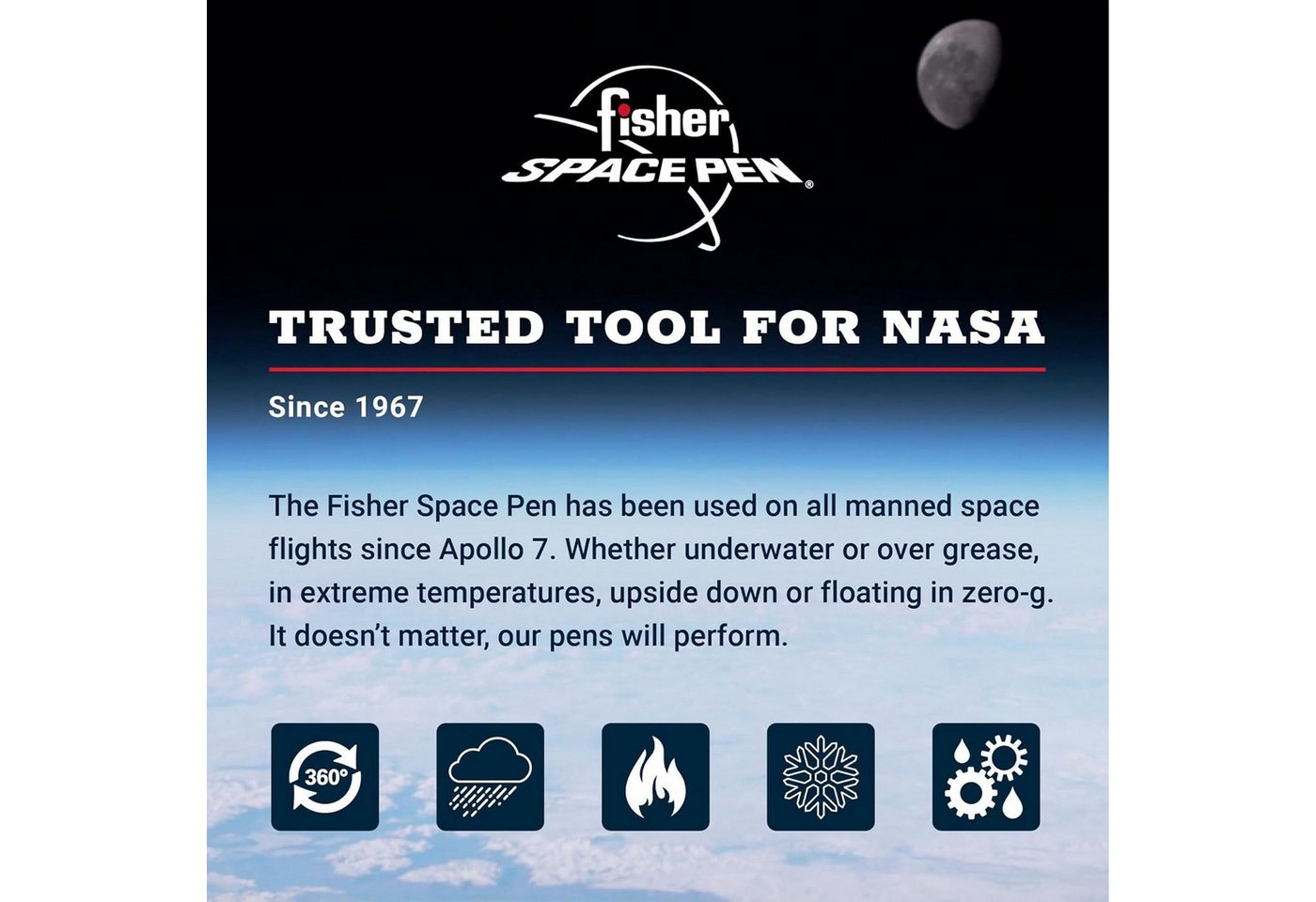 Fisher Space Pen Kugelschreiber Fisher Space Pen Kugelschreiber silber Astronaut Pen Chrom Stärke F Sc Bild 2