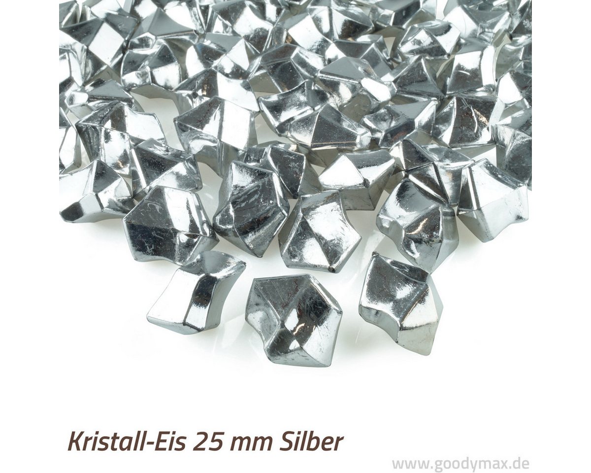 Goodymax Streudeko Goodymax® Kristall-Eis 25 mm Silber Metallic Metalloptik 50 Stück, Ziersteine Dekosteine Granulat Diamanten Edelsteine Dekoeis Bild 2