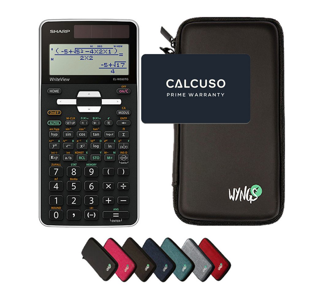 Sharp Taschenrechner Sharp EL-W550TG inkl. WYNGS Schutztasche Schwarz Bild 2