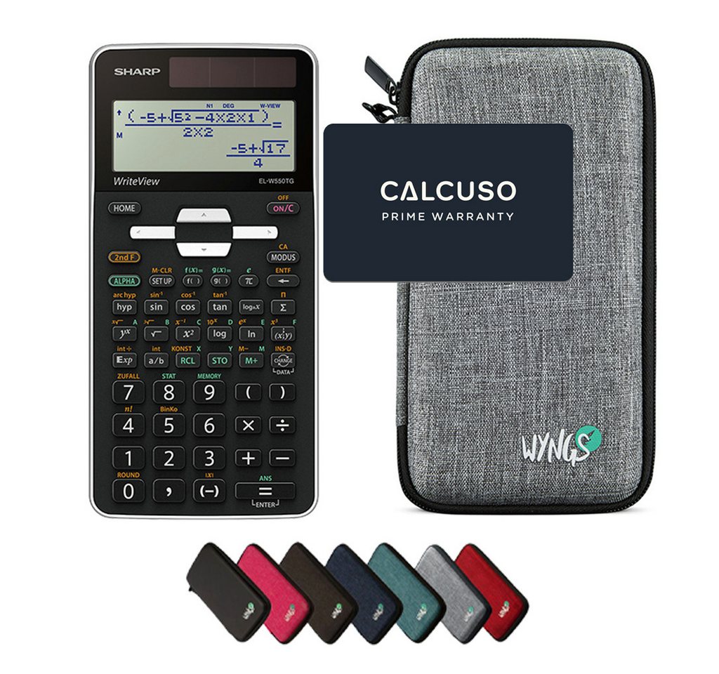 Sharp Taschenrechner Sharp EL-W550TG inkl. WYNGS Schutztasche Hellgrau Bild 2