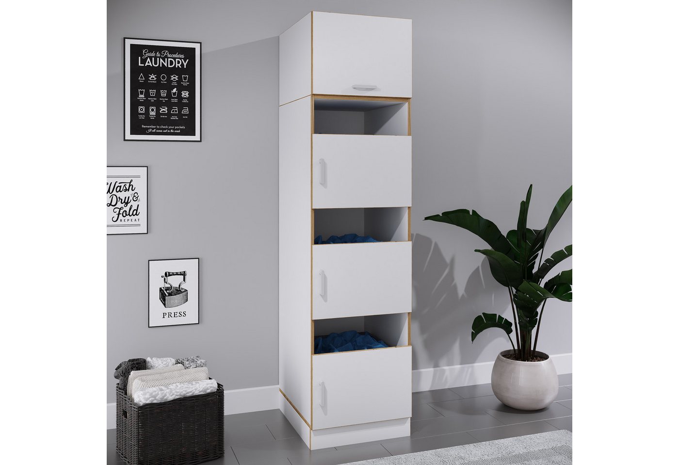 VCM Hochschrank Badschrank Rislo H. 200 x B. 50 x T. 60 cm Bild 4