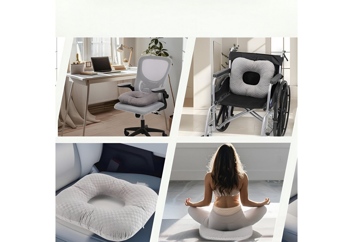 Zaewry Sitzkissen Verstellbarer komfortabler Sitzring, Donut Kissen Extra Groß, für Auto, Rollstuhl, Bürostuhl Bild 4