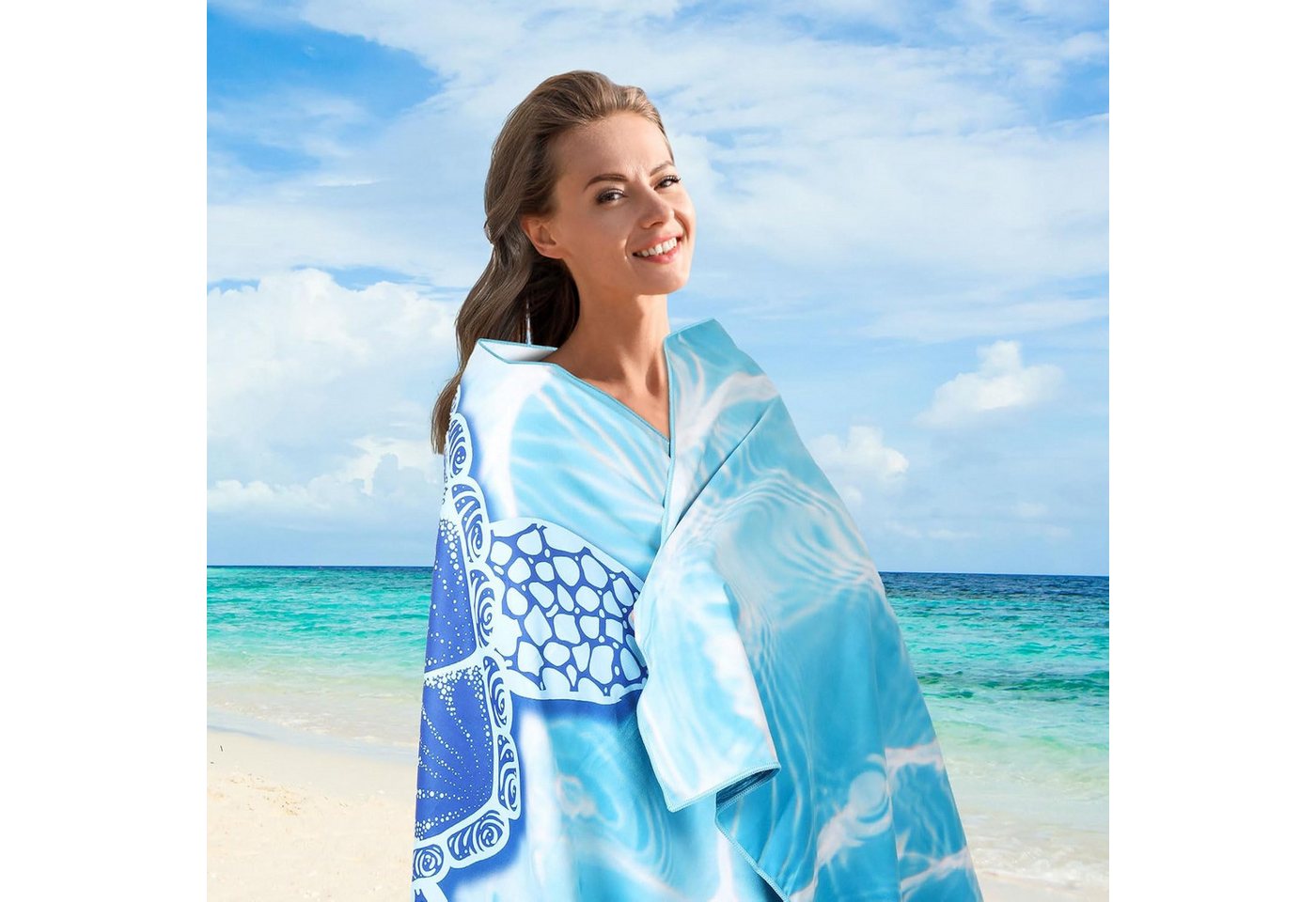 Zaewry Badetuch Microfaser Strandtücher,Groß 180x81 cm Handtücher Super Saugfähig, (Schnelltrocknendes Badetuch für Strand)