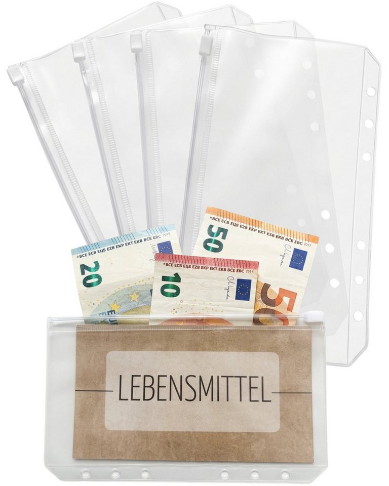 BeginnerBudget Prospekthülle A6 Klarsichthüllen Reißverschluss PVC Budget Organizer (4/8/12 Pack) Bild 5