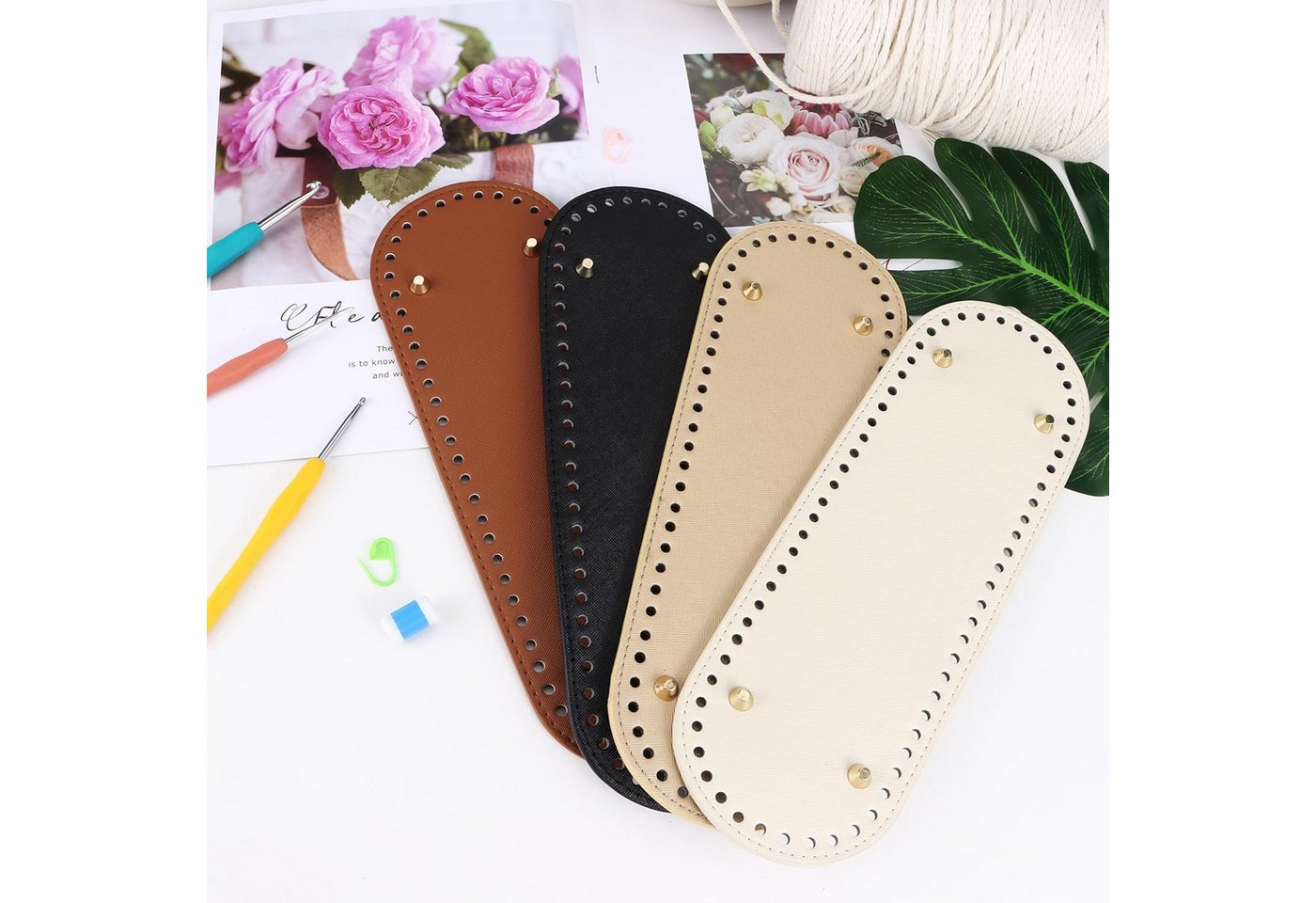 FOUORTUNATE-BEE Kreativset 4er Set Taschengrundplatten für Häkel- und DIY-Taschen, (4-tlg), Taschenboden mit Löchern für Häkeltaschen und Körbe