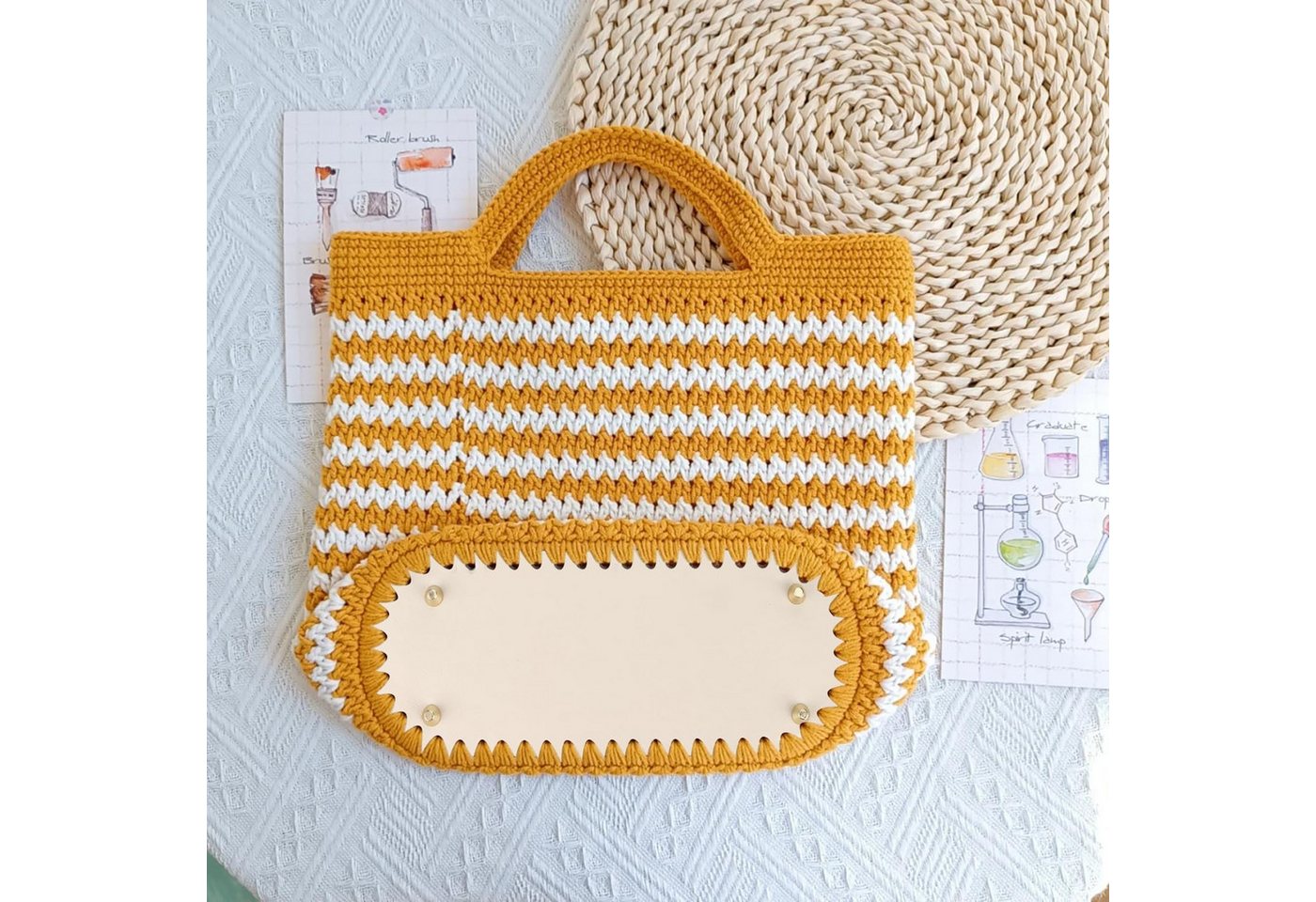 FOUORTUNATE-BEE Kreativset 4er Set Taschengrundplatten für Häkel- und DIY-Taschen, (4-tlg), Taschenboden mit Löchern für Häkeltaschen und Körbe Bild 3