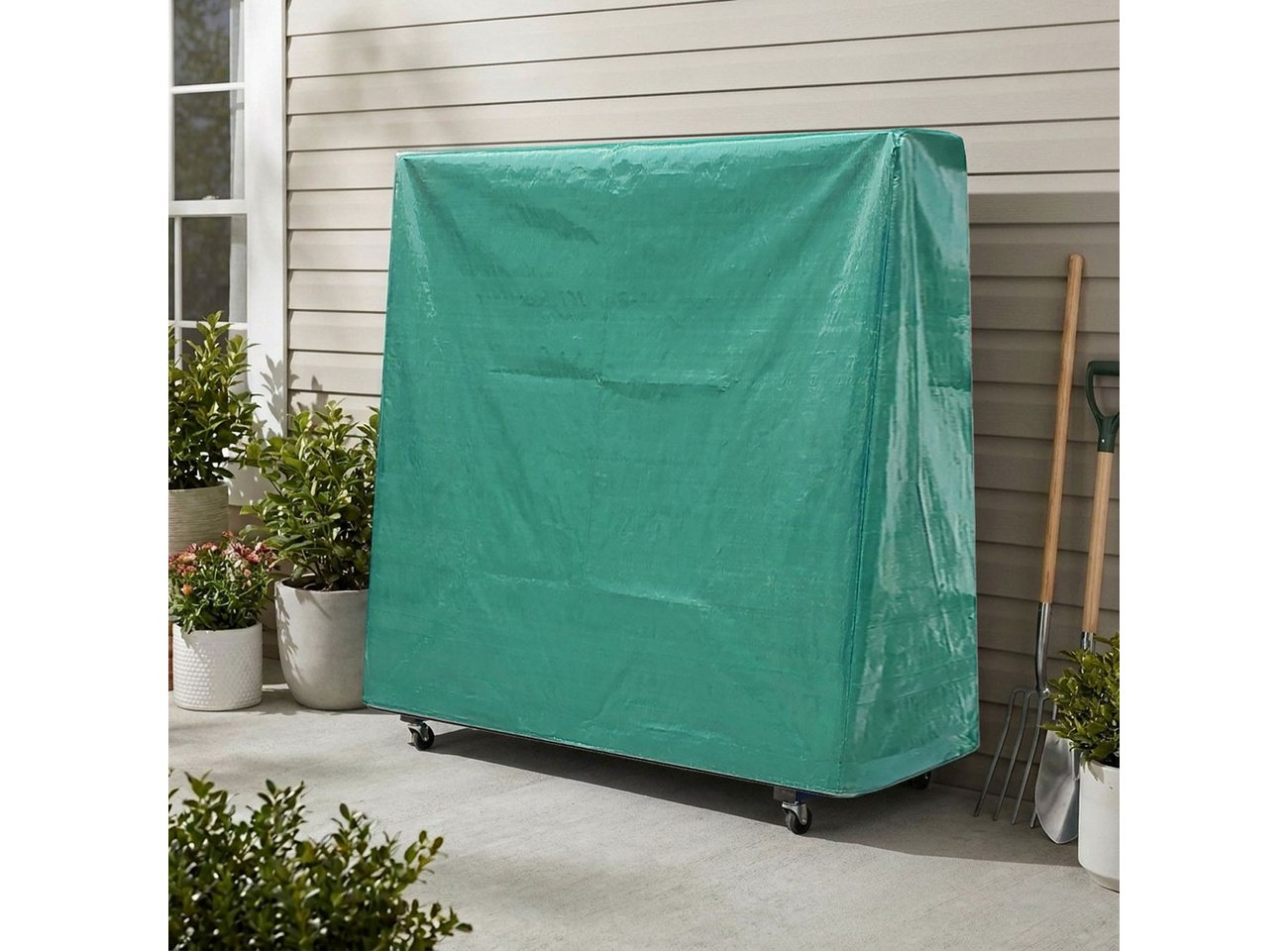 Casativo Abdeckhaube Abdeckplane für Tischtennisplatte Schutzhülle reißfest 185x160x70 cm, Wetterfest, UV-beständig, universell passend für Tischtennisplatte
