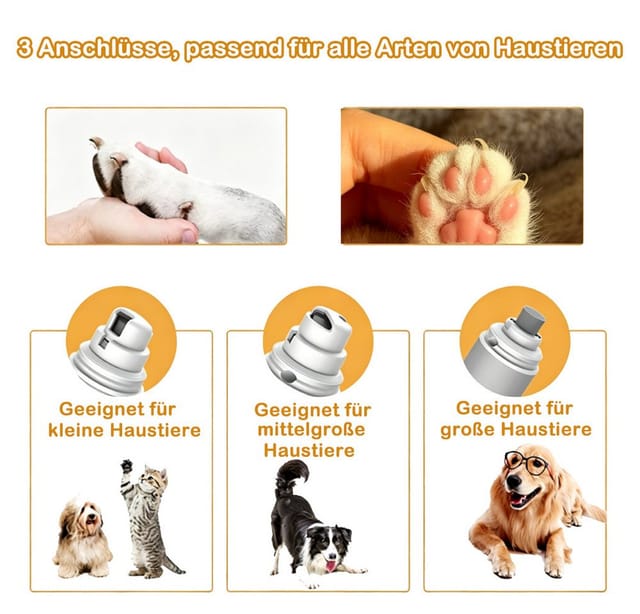 AFKSMILE Krallenschleifer Krallenschleifer Hunde mit LED-Licht, 45 dB Quiet krallenschere 2000mA, Für Kleine, mittlere und große Hunde und Katzen mit Staubschutzkappe