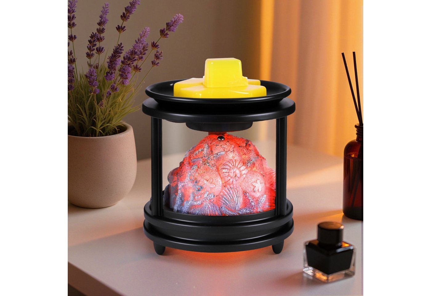 BlingBin Duftlampe 3-in-1 elektrischer Wachsschmelzer für Duftwachs und ätherische Öle (1 Stück, 1 St., 12 x 12 x 13 cm), sichere Aromalampe ohne offene Flamme für Zuhause