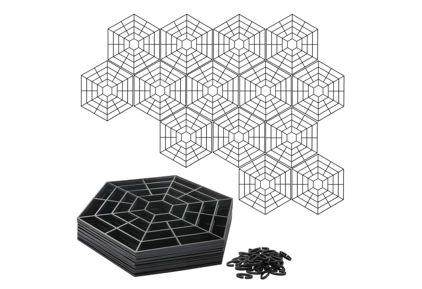Spetebo Teichschutzgitter Teichschutzgitter schwimmend 31 x 27 cm schwarz - 20 Stück, 31x27x0,3 cm, Stück, 1-St., Anzahl, Schnelle Anwendung - Flexibel Beliebig Bild 2