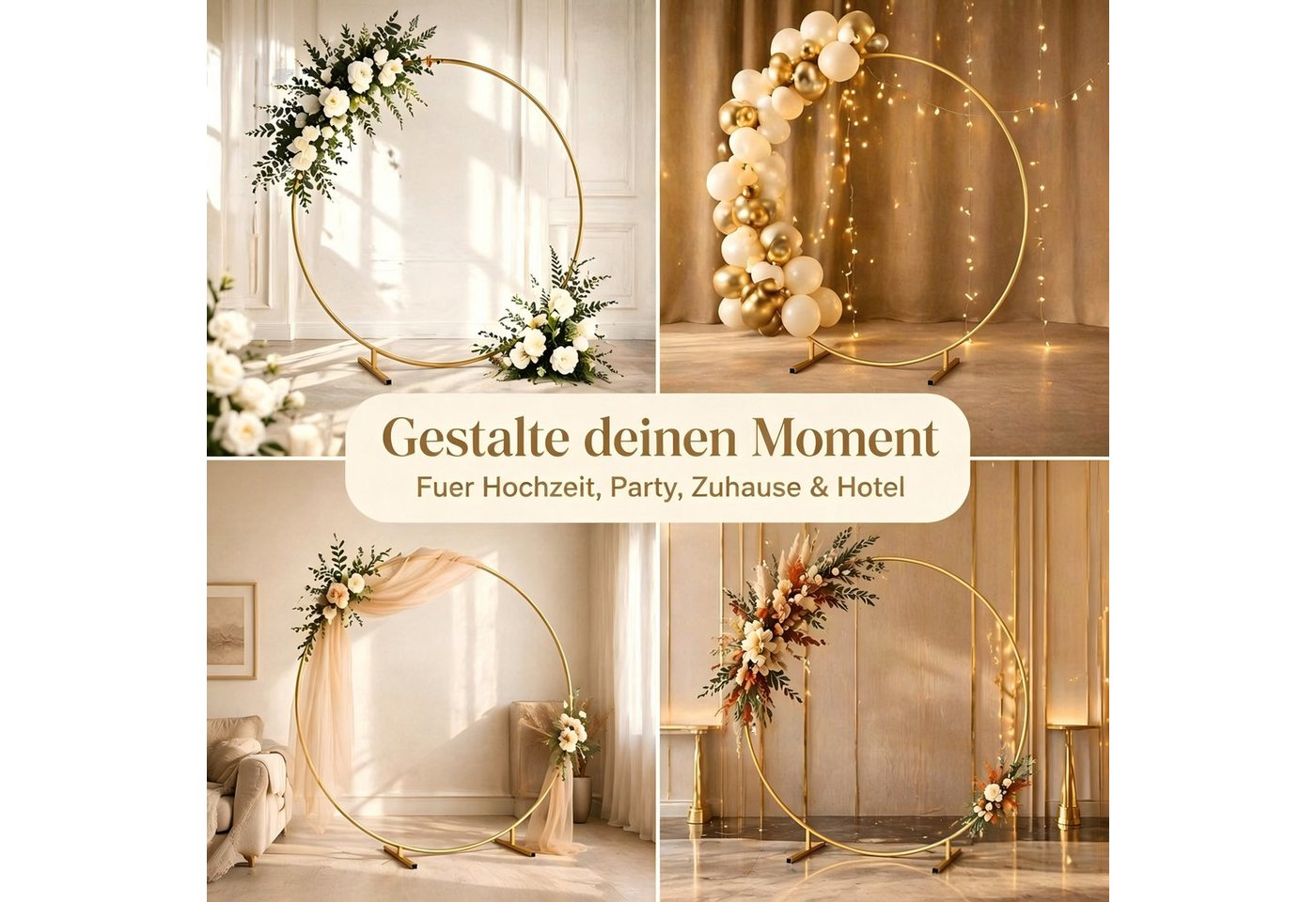 FANNOU Fensterdekoration Ballonbogenständer, goldener Ständer, Rahmen, Hochzeit Bild 4
