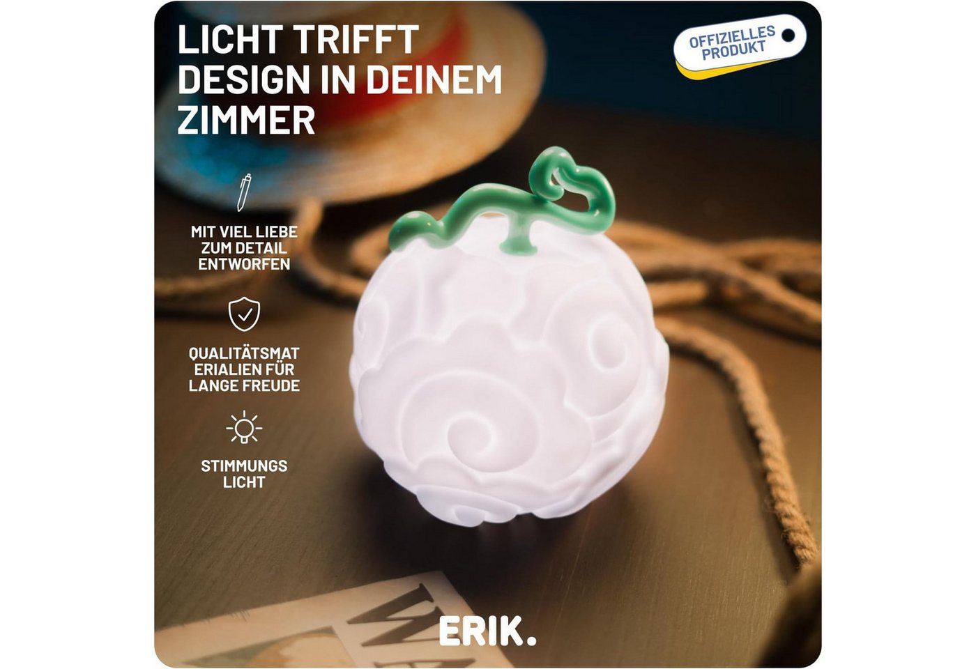 Grupo Erik LED Dekolicht Netflix One Piece Smoke Frucht LED-Dekolampe, LED fest integriert Bild 5
