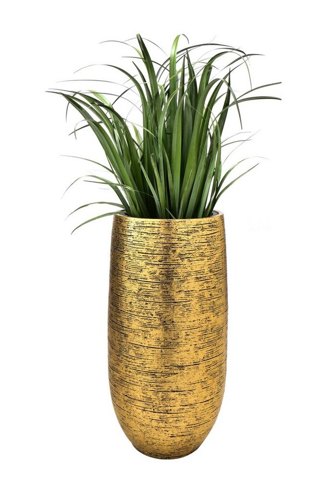 Flingora Bodenvase Lacey, mit Einsatz - Fiberglas - Indoor - Gold - Höhe 75 cm Bild 2