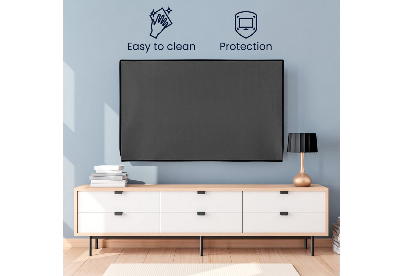 kwmobile Abdeckhaube 43" TV Hülle - Fernseher Bildschirmschutz Abdeckung - TV Bildschirm, DER SCHUTZ FÜR DEIN DISPLAY: Schütze den Bildschirm Deines Bild 3
