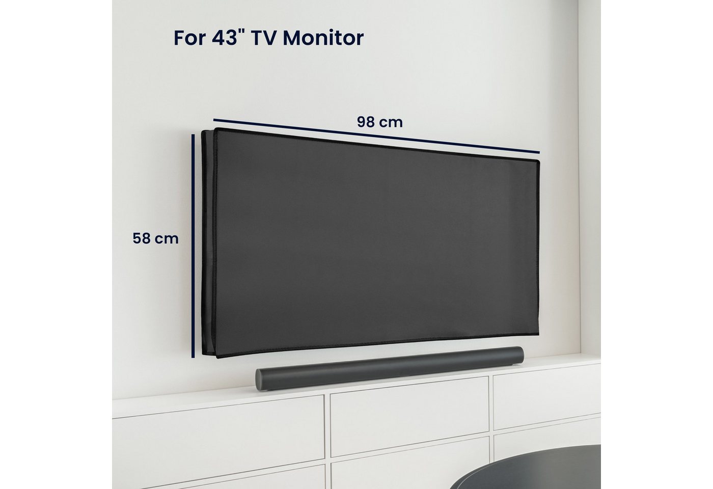 kwmobile Abdeckhaube 43" TV Hülle - Fernseher Bildschirmschutz Abdeckung - TV Bildschirm, DER SCHUTZ FÜR DEIN DISPLAY: Schütze den Bildschirm Deines Bild 5