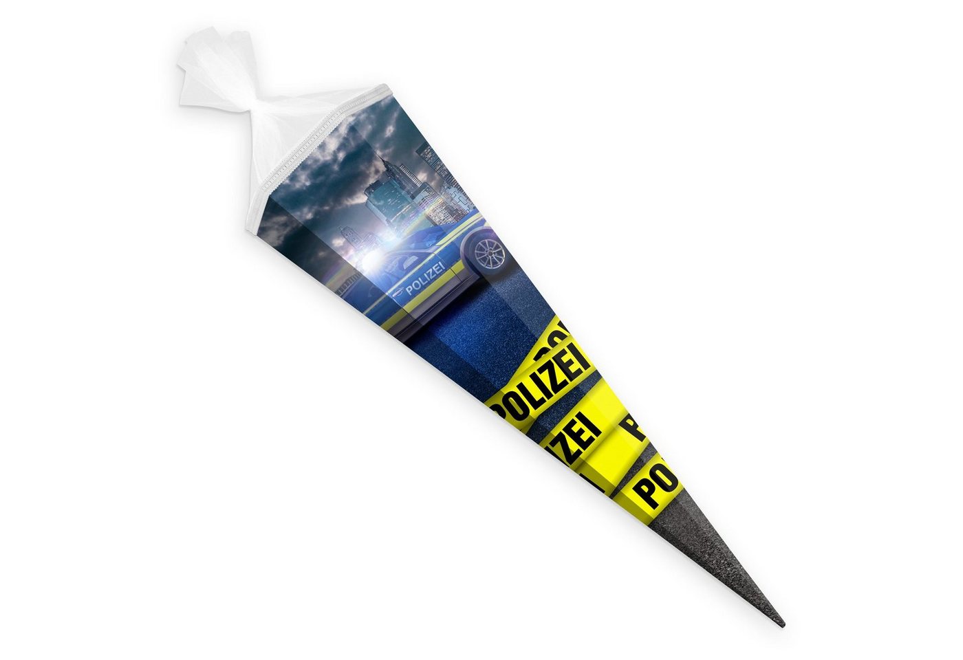 itenga Schultüte itenga Schultüte Zuckertüte 6eckig 85cm Polizei Verschluss weiß