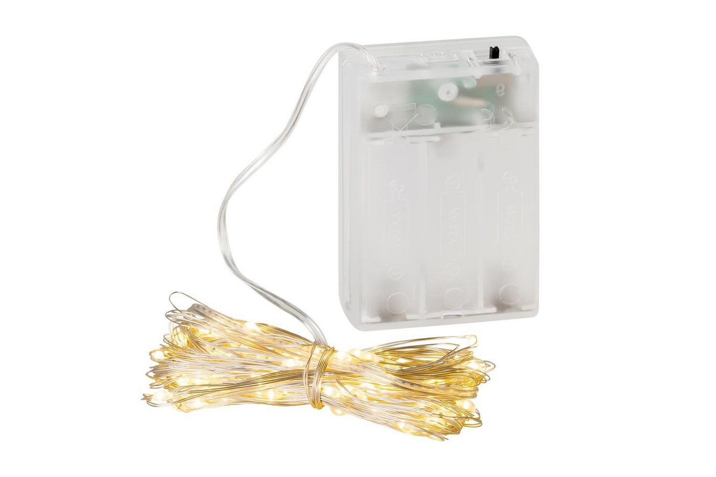 NOOR LIVING LED-Lichterkette ECO LED, Draht silber Batterie 11,9m 120 LED Timer Innen Bild 2