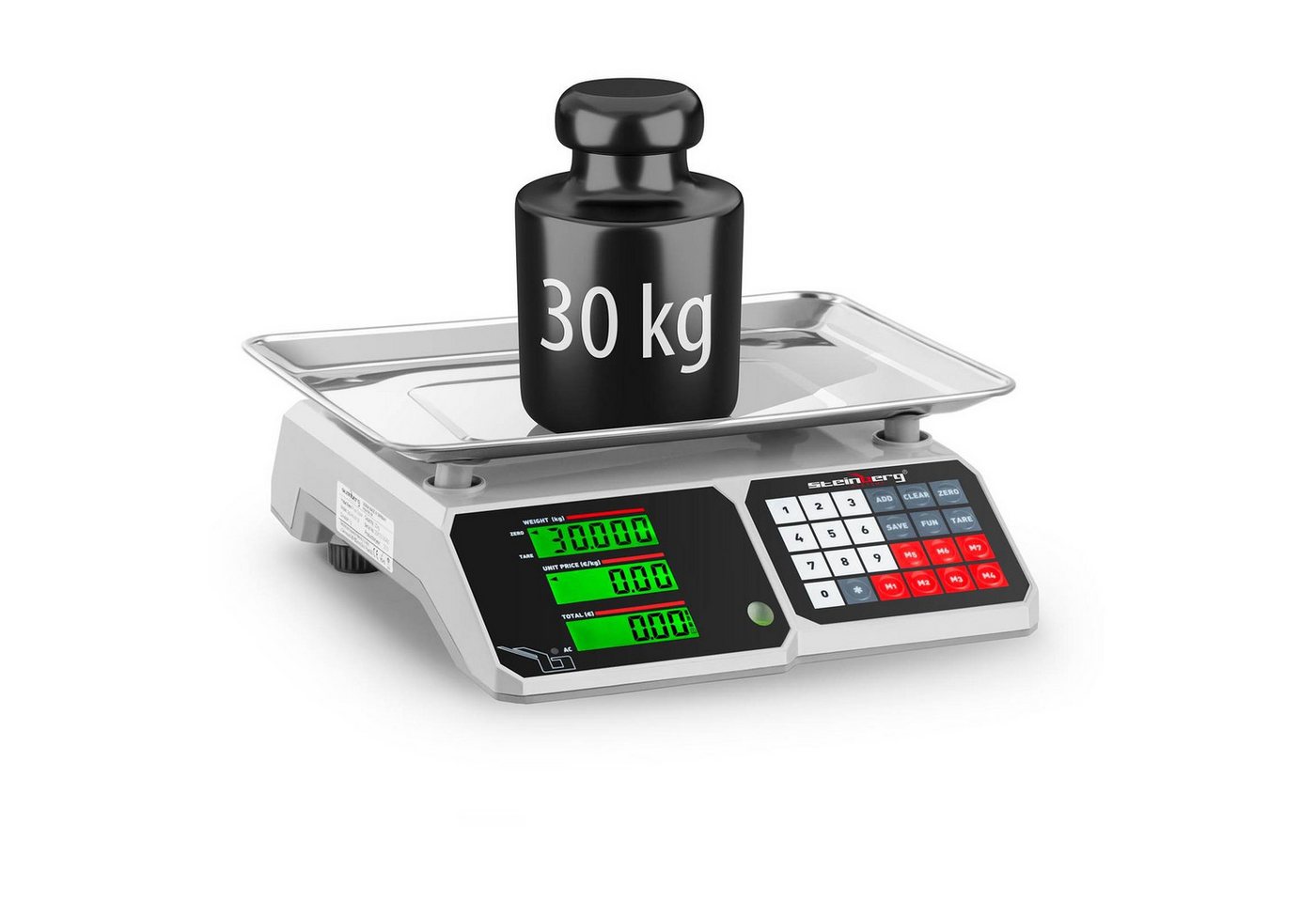 Steinberg Systems Präzisionswaage Kontrollwaage 30 kg / 1 g Ladenwaage Preiswaage Marktwaage Tischwaage