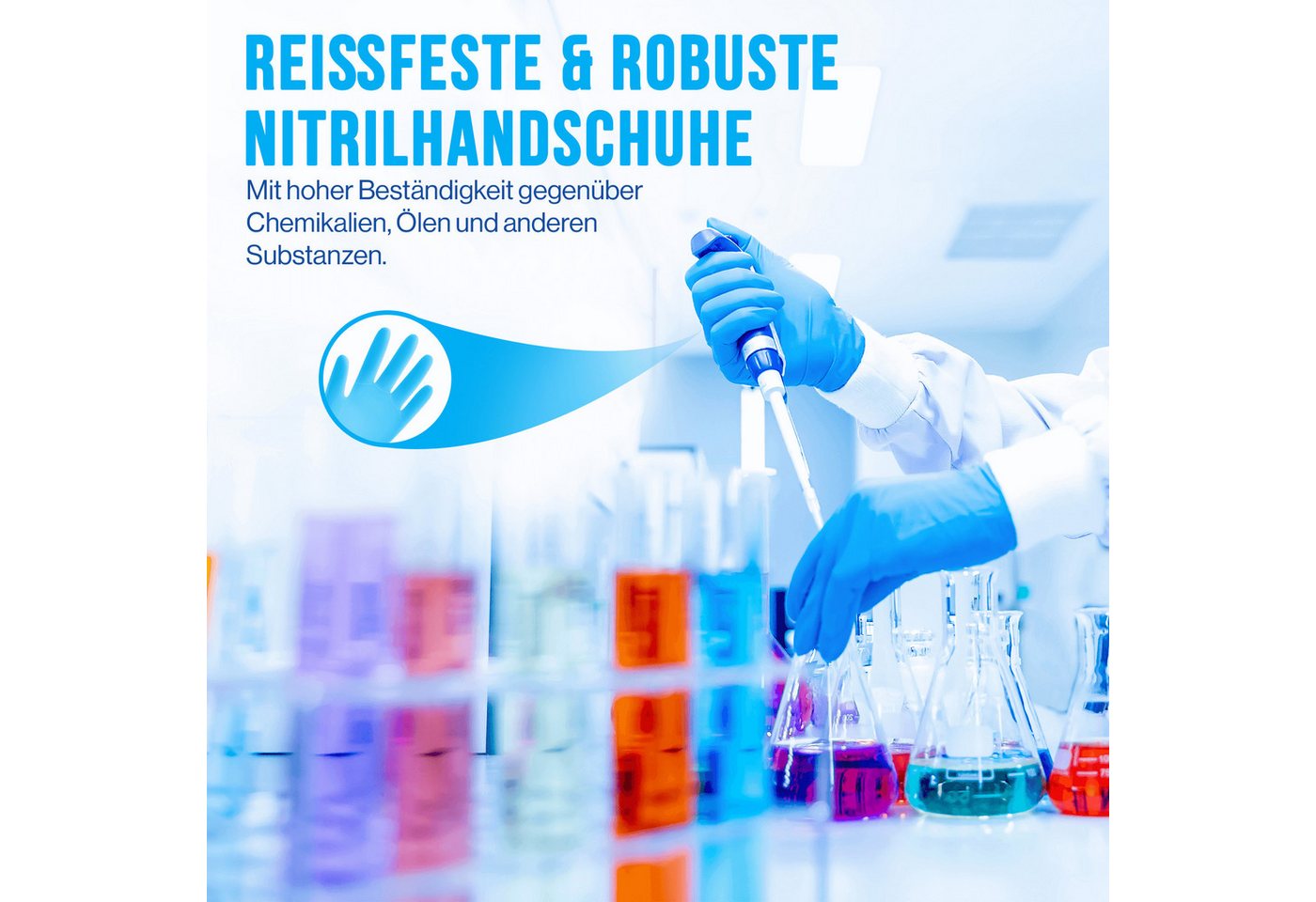 IEA Medical Einweghandschuhe Nitril-Handschuhe blau (1000-St., 10x100er Box) puderfrei, latexfrei, Hygiene-, Schutz-, Untersuchungshandschuhe
