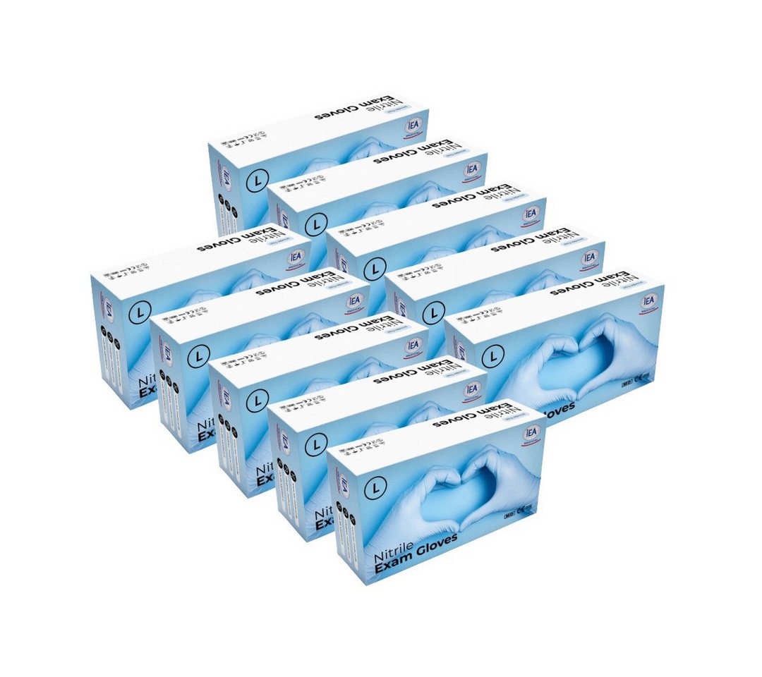 IEA Medical Einweghandschuhe Nitril-Handschuhe blau (1000-St., 10x100er Box) puderfrei, latexfrei, Hygiene-, Schutz-, Untersuchungshandschuhe Bild 3